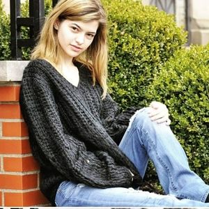 Love Riche black chunky knit sweater Large